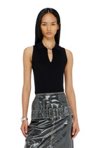 Diesel Sleeveless rib-knit polo top in silk blend - T-Shirts - Woman -