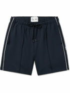 Reigning Champ - Prince Straight-Leg Piped Stretch-Twill Drawstring Shorts - Blue
