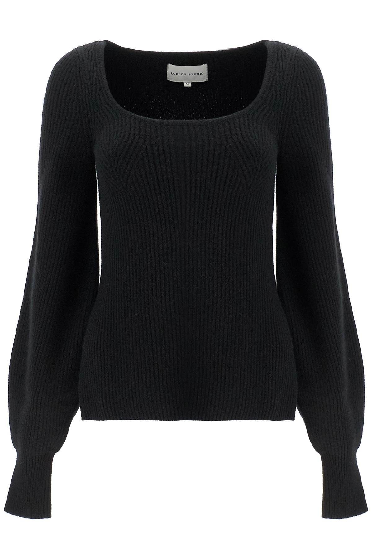 LOULOU STUDIO 'hermus' ribbed cashmere Black