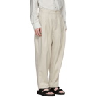 Hed Mayner Beige Four Pleat Trousers