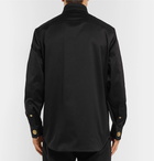 Versace - Button-Down Collar Stretch-Cotton Gabardine Overshirt - Black