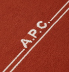 A.P.C. - Logo-Intarsia Cotton and Cashmere-Blend Sweater - Orange