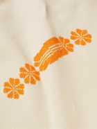 Adish - Logo-Embroidered Cotton-Jersey Hoodie - Neutrals