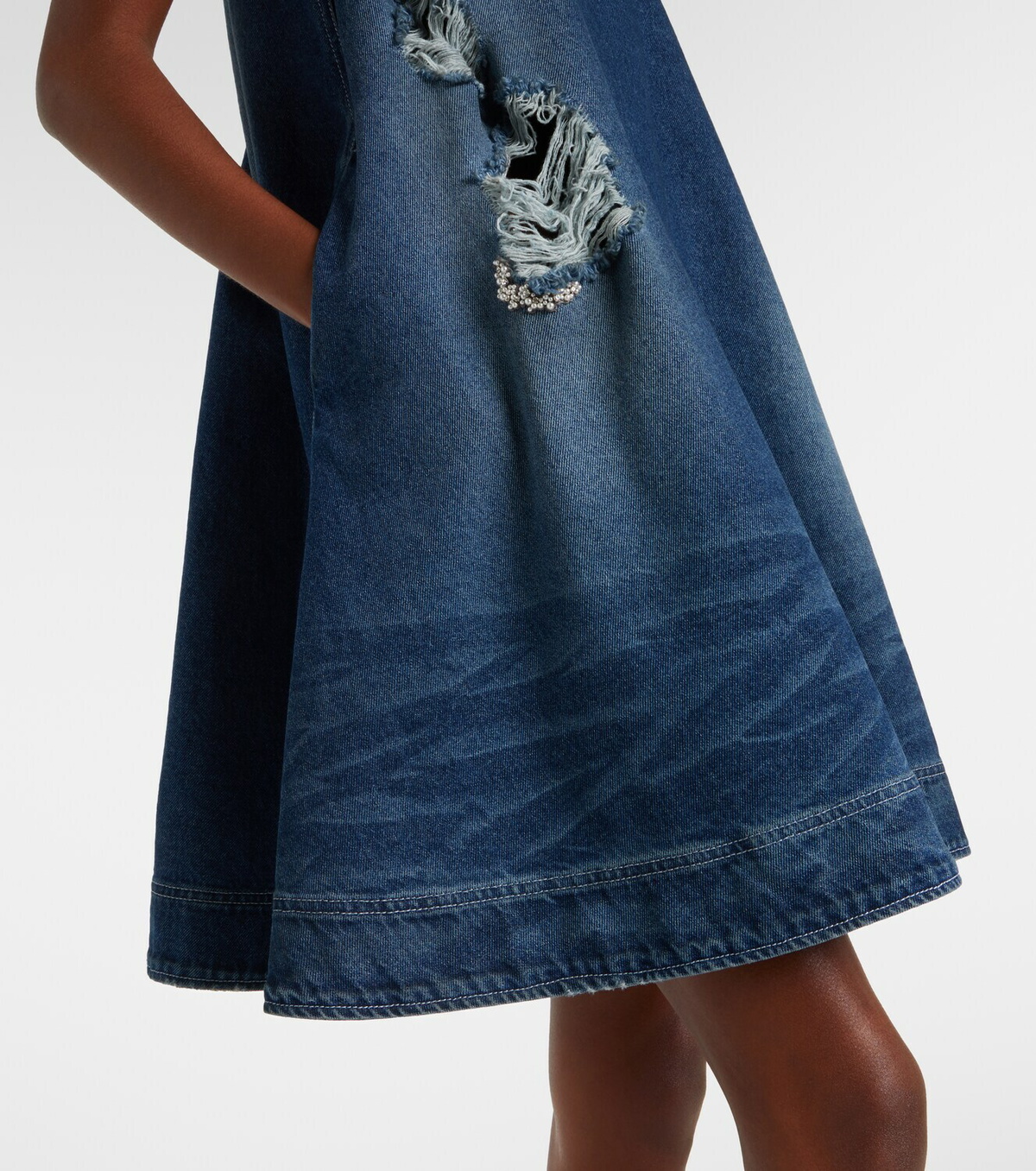 Simone Rocha Distressed denim minidress