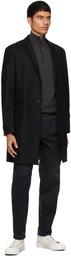 PS by Paul Smith Black Wool Overcoat