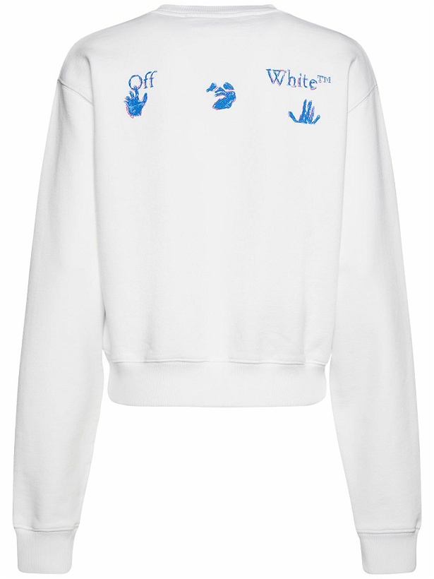 Photo: OFF-WHITE Pen Logo Crop Jersey Crewneck Sweatshirt