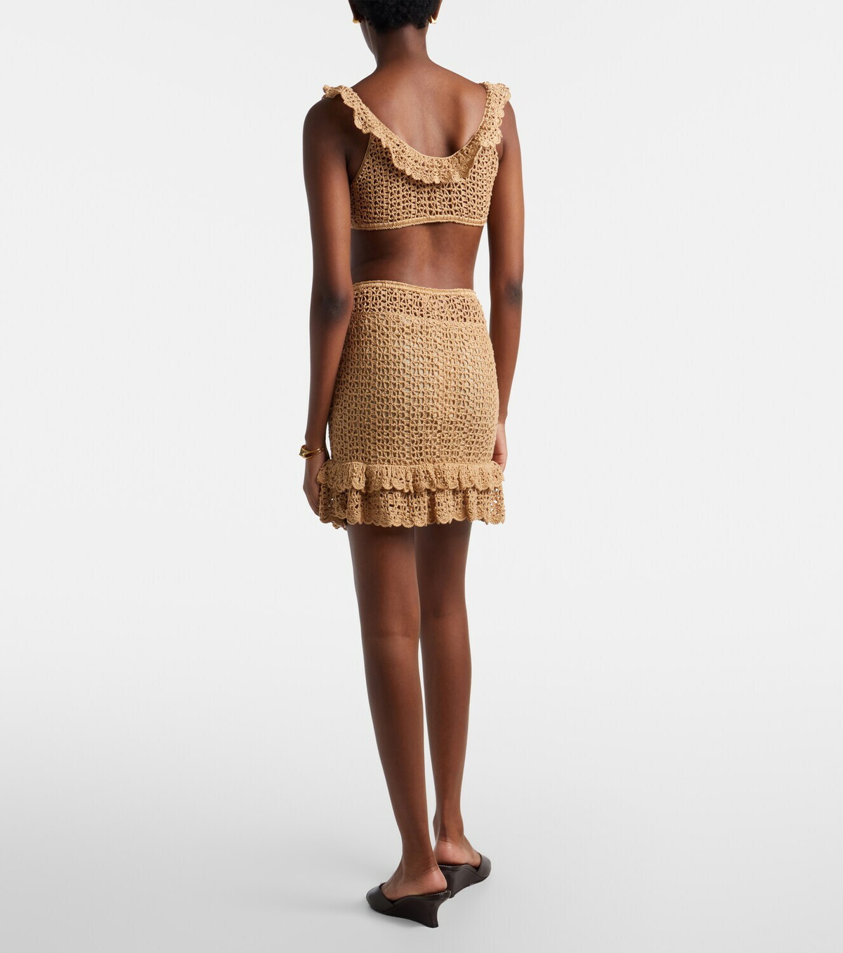 Anna Kosturova Brigitte crochet cotton miniskirt