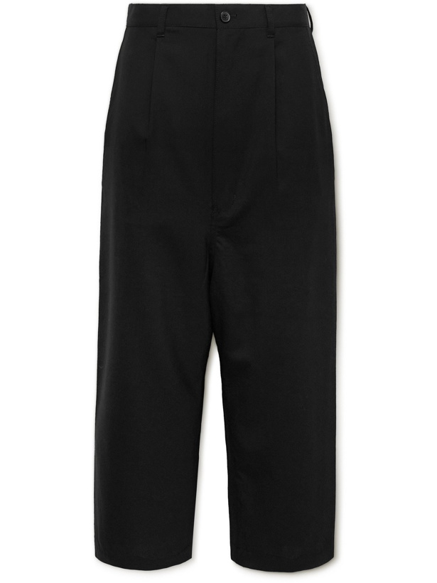 Photo: COMME DES GARÇONS HOMME - Wide-Leg Pleated Wool Trousers - Black