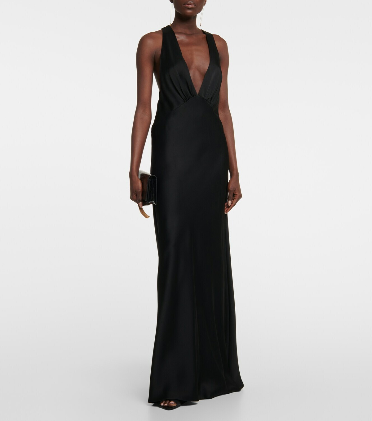 Saint Laurent - V-neck satin gown Saint Laurent