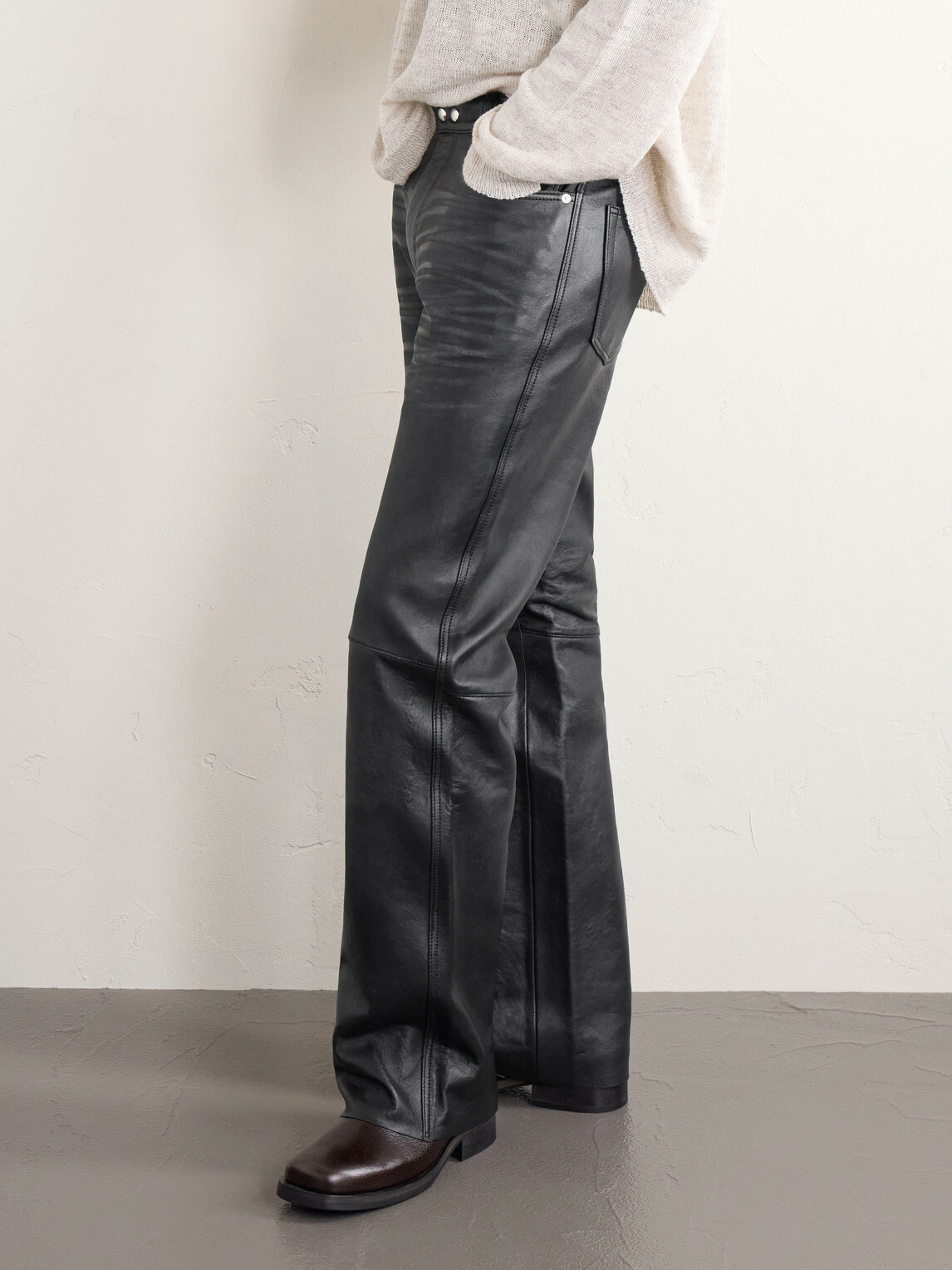 Our Legacy - Carlson Straight-Leg Leather Trousers - Black