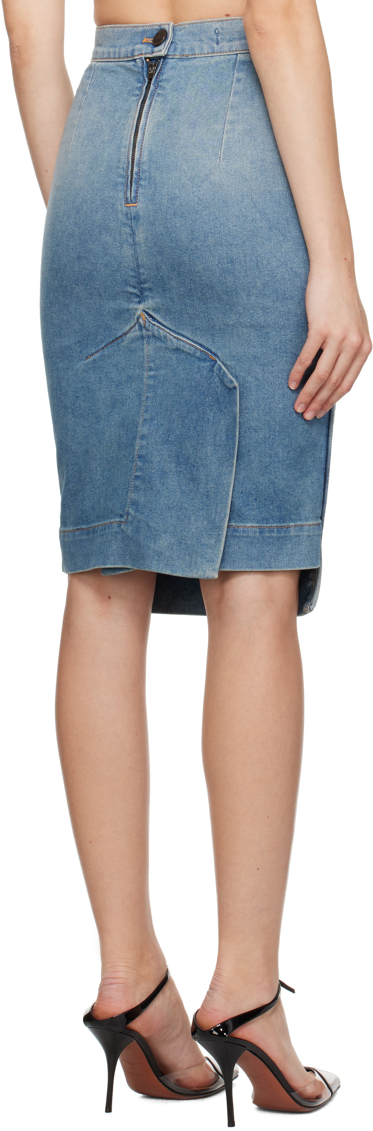VIVIENNE WESTWOOD Size 25 Blue Denim Dyed Mini Skirt main image 0