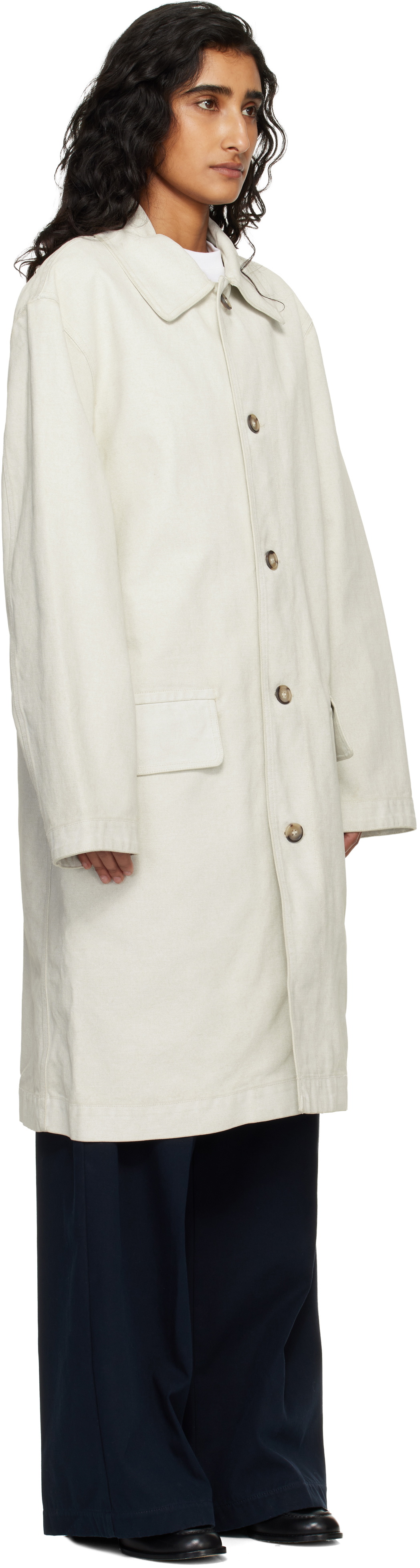 A.P.C. Off-White Coated Canvas Coat
