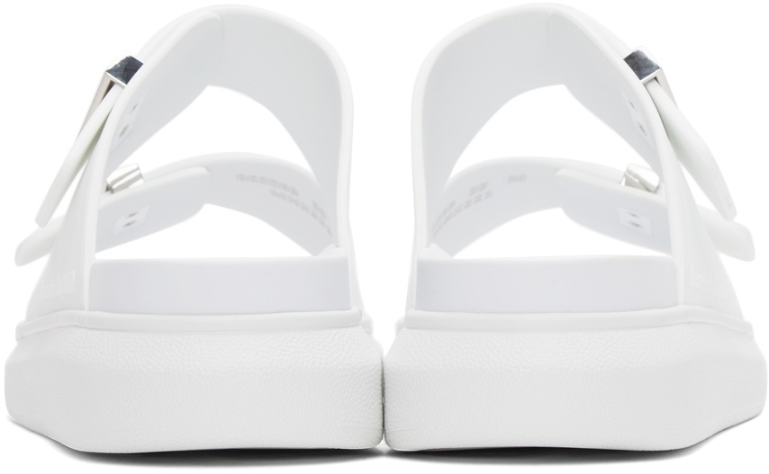 Alexander McQueen White Rubber Hybrid Slides