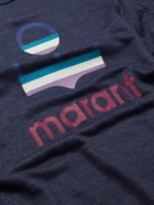 Isabel Marant - Logo-Print Linen-Jersey T-Shirt - Blue