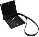 Thom Browne Black Shoulder Strap Card Holder Bag