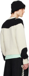 Stefan Cooke Off-White & Black Gothic Font Cardigan