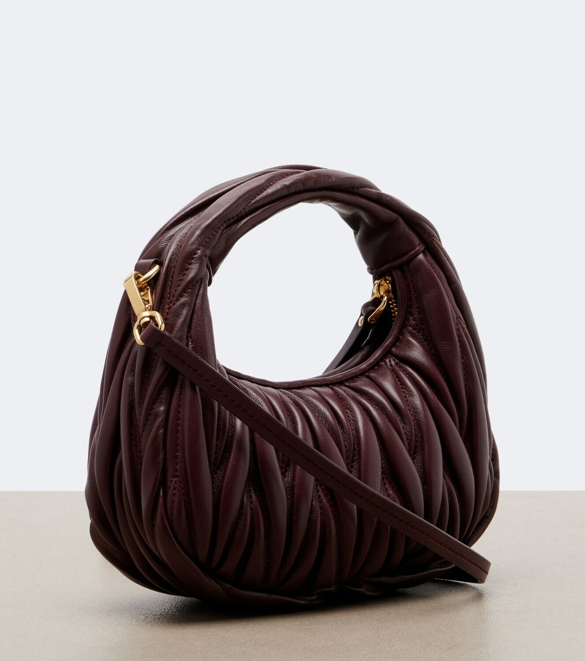 Miu Miu Wander Mini matelassé leather top-handle bag