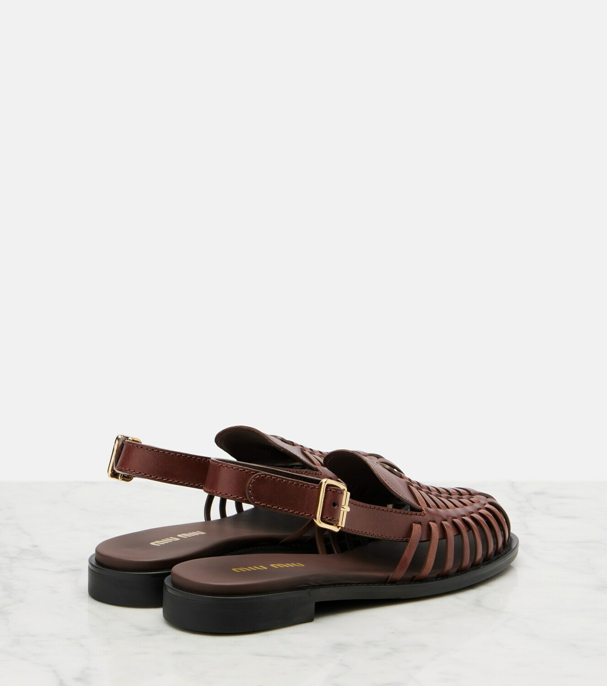 Miu Miu Leather slingback fisherman sandals
