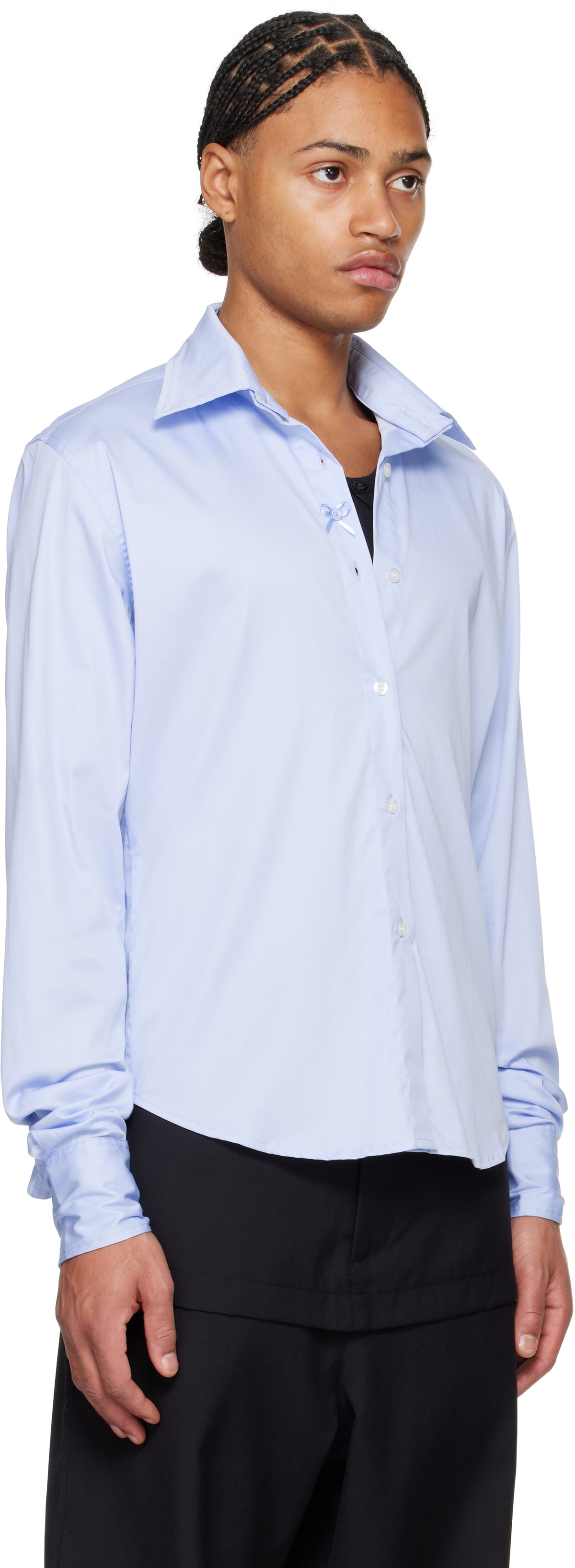 ABRA Blue Twisted Collar Shirt