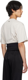 Mugler Taupe & Black Boxy Corset T-shirt