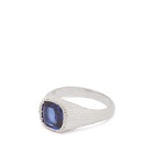 Bleue Burnham Men's Natures Smile Signet Ring in Silver/Blue