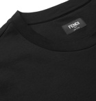 Fendi - Slim-Fit Appliquéd Cotton T-Shirt - Men - Black