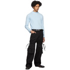 Phlemuns Blue Contrast Stitch Turtleneck