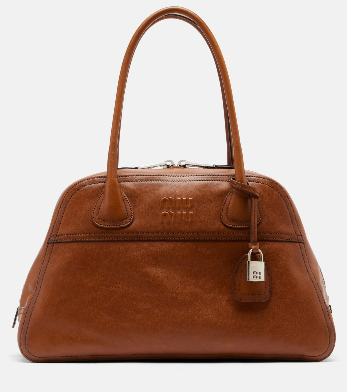 Miu Miu Vivant Medium leather bowling bag