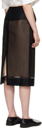Carven Black Sheer Midi Skirt