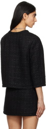 Marc Jacobs Black Tweed Backwards Lady Jacket