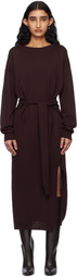 LEMAIRE Burgundy Trompe L'Oeil Maxi Dress