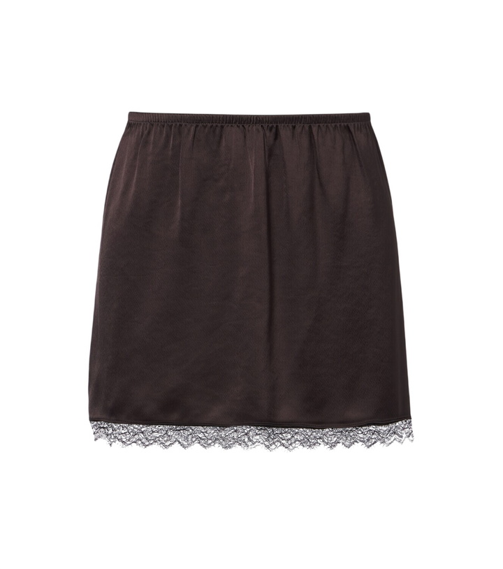 Photo: Leset Barb lace-trimmed satin miniskirt