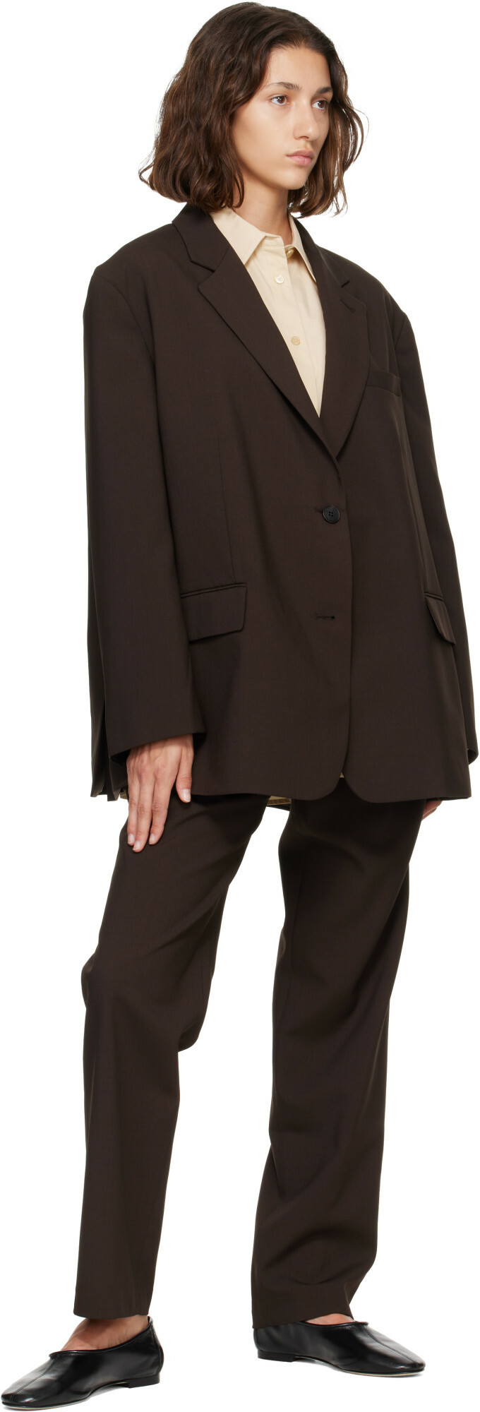 The Frankie Shop Brown Bea Blazer