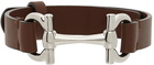 Salvatore Ferragamo Brown Leather Horsebit Bracelet