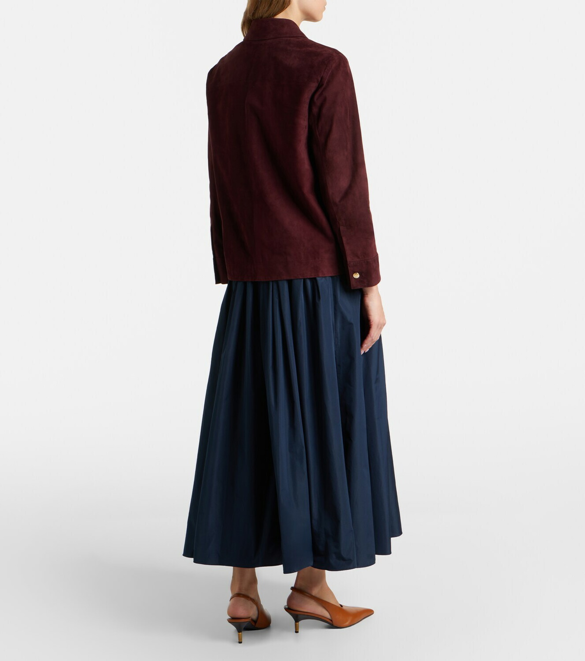 'S Max Mara Pleated taffeta midi skirt