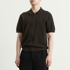 NN07 Men's Gustav Full Zip Polo in Dark Army
