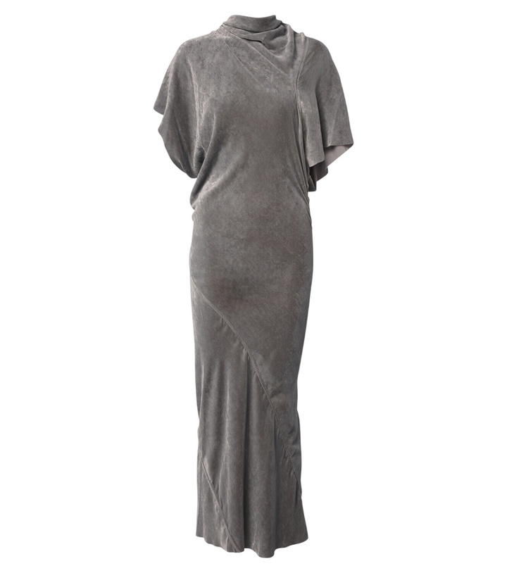 Photo: Rick Owens Seb draped velvet midi dress