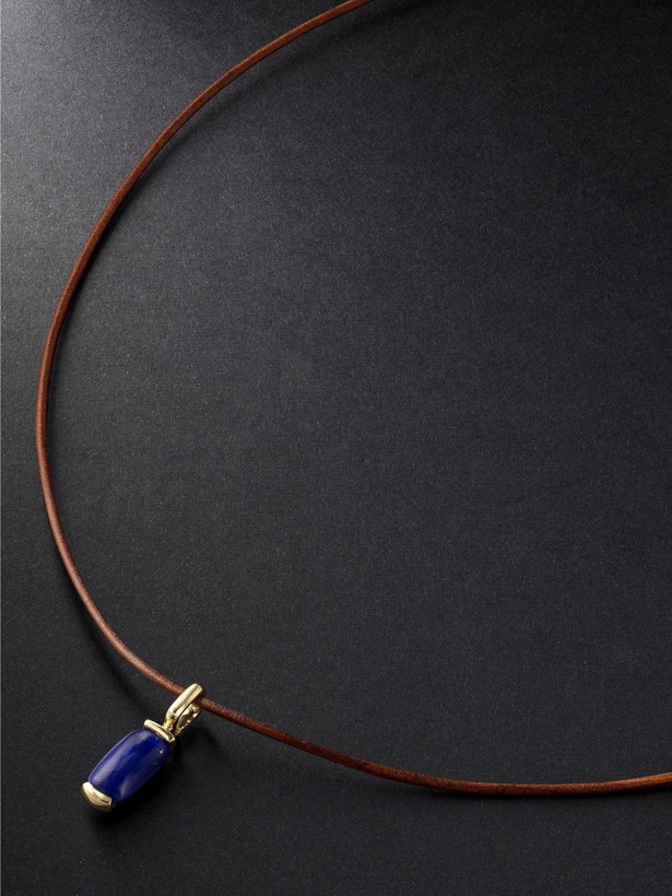 Photo: Fernando Jorge - 18-Karat Gold, Leather and Lapis Lazuli Pendant Necklace