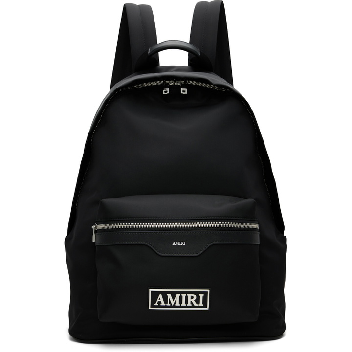 Photo: AMIRI Black Logo Patch Nylon Backpack