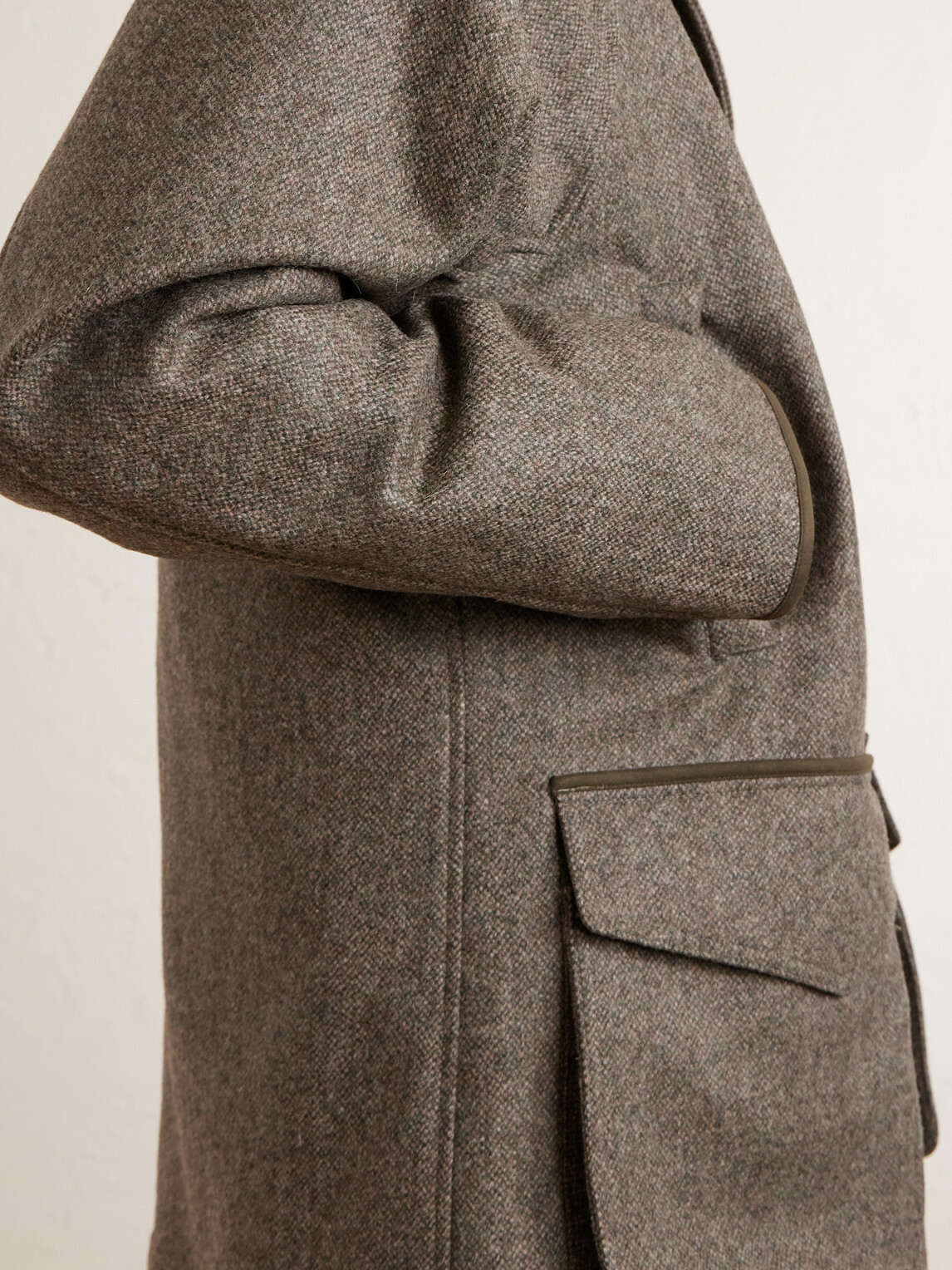 Purdey - Leather-Trimmed Wool Tweed Field Jacket - Gray