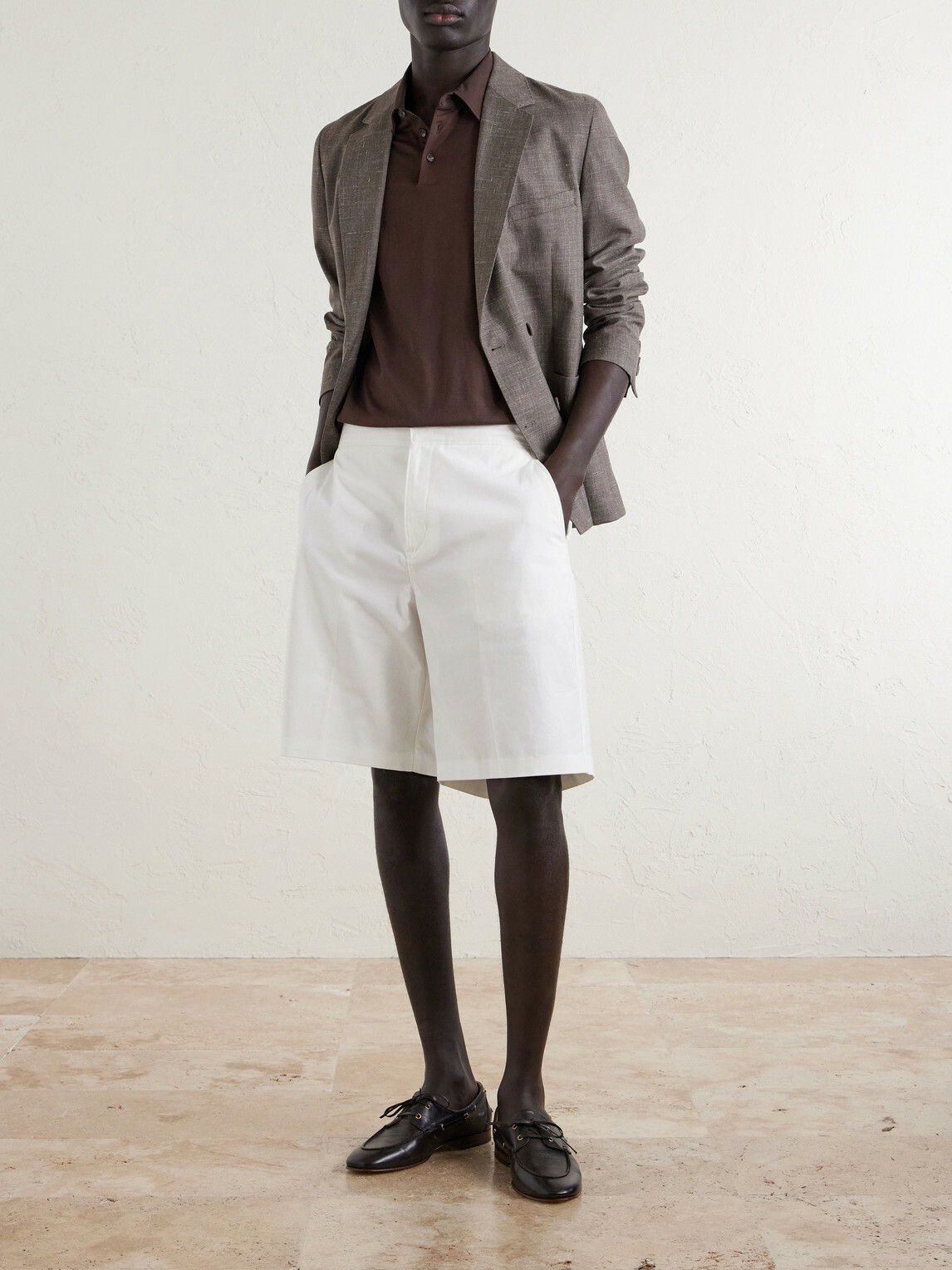 Slowear - Cotton and Silk-Blend Jersey Polo Shirt - Brown