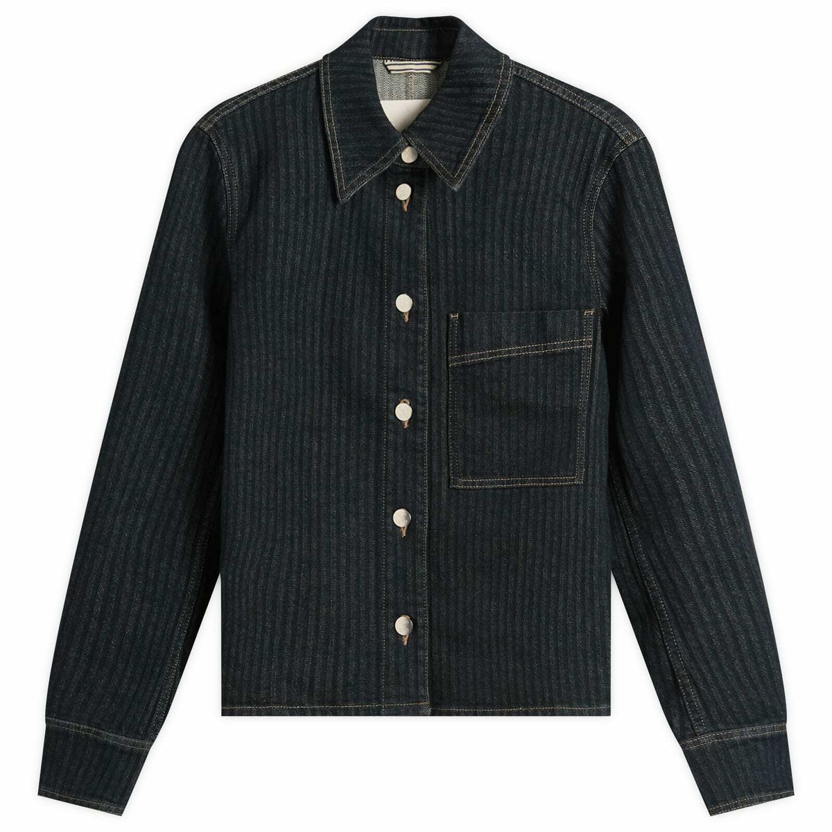 Closed Women's Striped Denim Jacket in Dark Blue