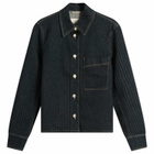 Closed Women's Striped Denim Jacket in Dark Blue