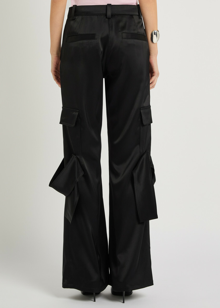 Courrèges Utility Chaps Satin Trousers Black