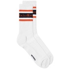 Wacko Maria Men's Type 4 Skater Sock in White/Orange