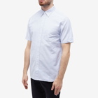 Beams Plus Men's BD Candy Stripe Short Sleeve Shirt in Blue