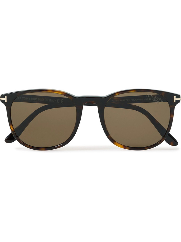 Photo: TOM FORD - Ansel Round-Frame Tortoiseshell Acetate Sunglasses