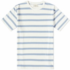 Foret Men's Pole Stripe T-Shirt in Cloud/Ocean