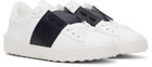 Valentino Garavani White & Navy Open Sneakers