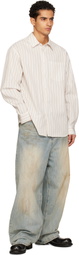 We11done White Striped Basic Shirt